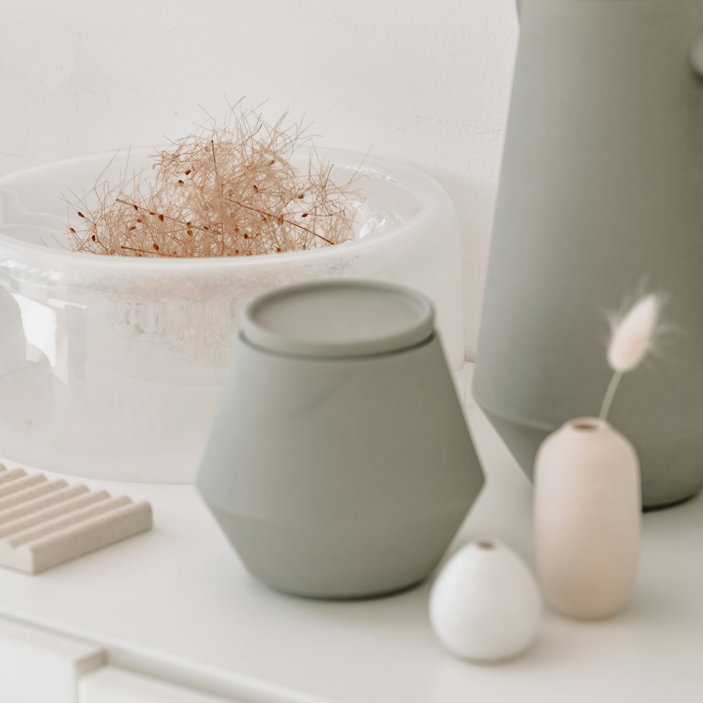 A still life of minimal home objects